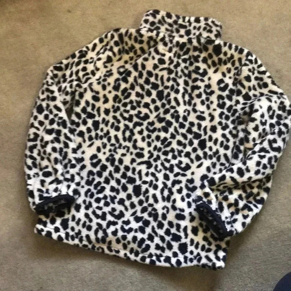 Girls size small leopard print zip up sweatshirt - Picture 2 of 2
